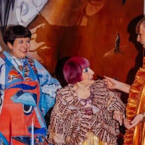 Rosie and Harriett with Zandra Rhodes