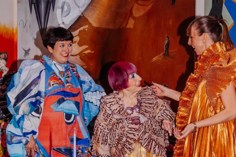 Rosie and Harriett with Zandra Rhodes