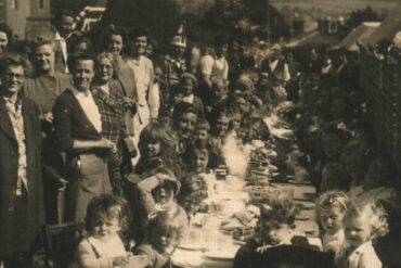 Victory party at Worsley Road, Newport