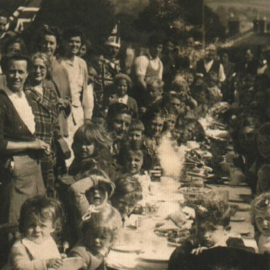 Victory party at Worsley Road, Newport
