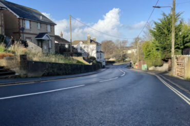 resurfaced road in Wroxall
