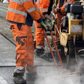 island roads staff working on roadworks