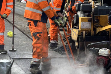 island roads staff working on roadworks