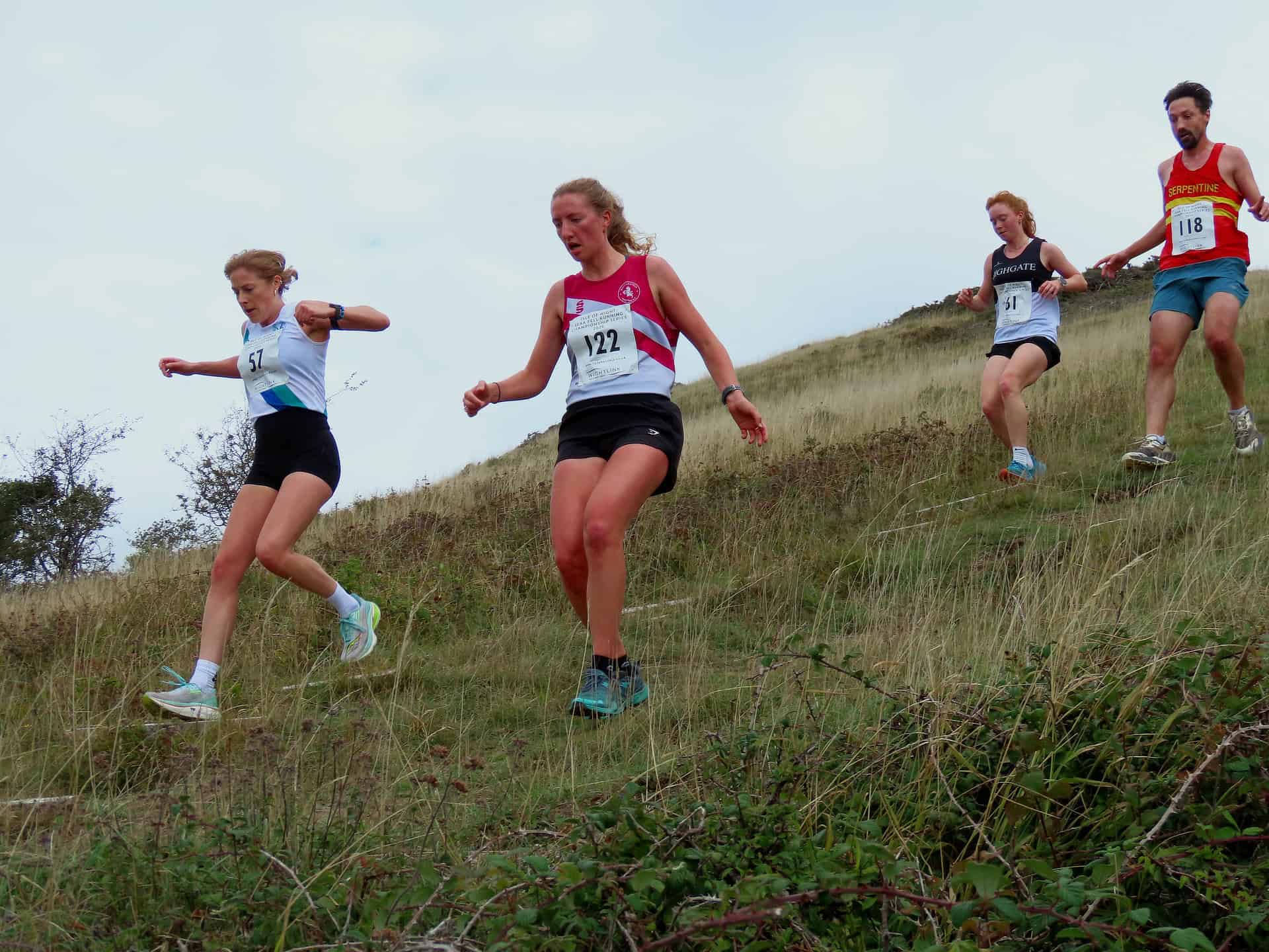 Jenna Williams from Macclesfield and others descending the hill