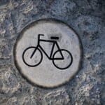marking of a bicycle on a wall
