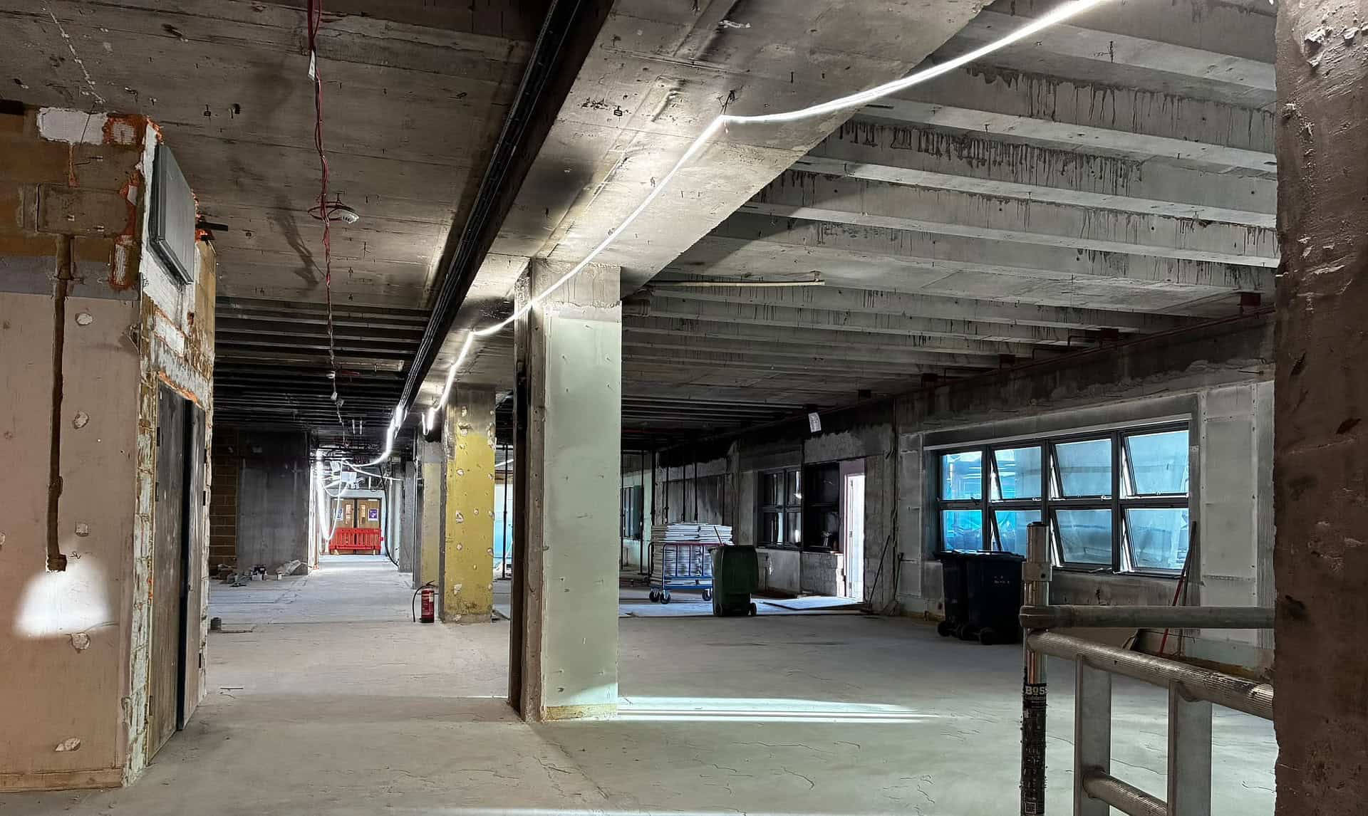 An area of Southampton General Hospital which remains closed following the fire in February