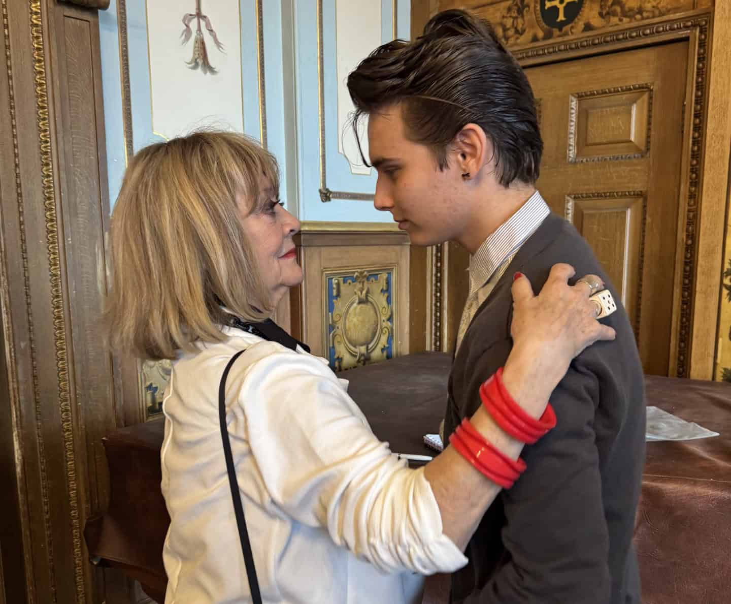 Amanda Barrie with Billy Fury fan, Lord