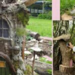 Child looking at the fairy house