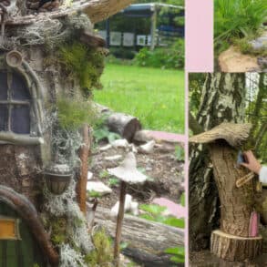 Child looking at the fairy house