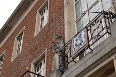 Outside the old section of County Hall
