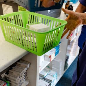 Photo of pharmacist making up a prescription