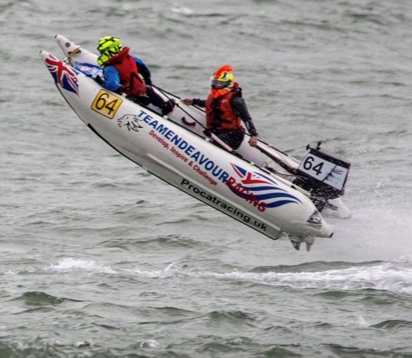 Aaron and Lisa in the Powerboat