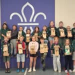 Scouts with their bird boxes