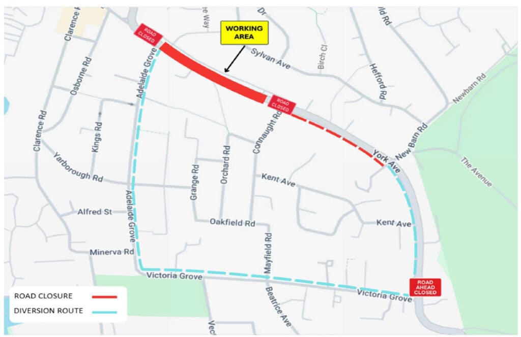 York Avenue diversion map