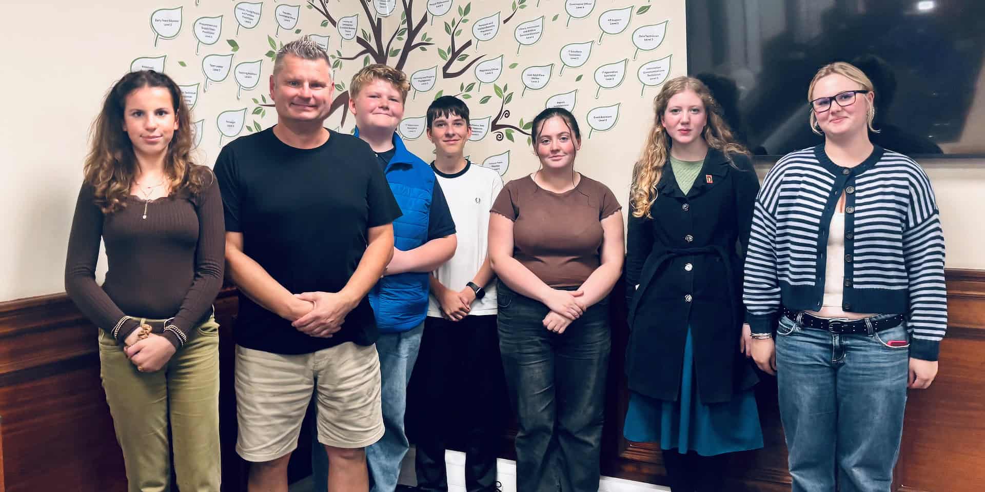 Youth Council with Ian Dore on visit to the council