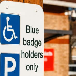 blue badge holders only sign