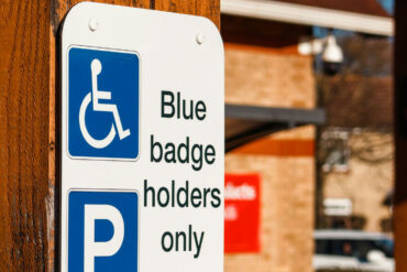 blue badge holders only sign