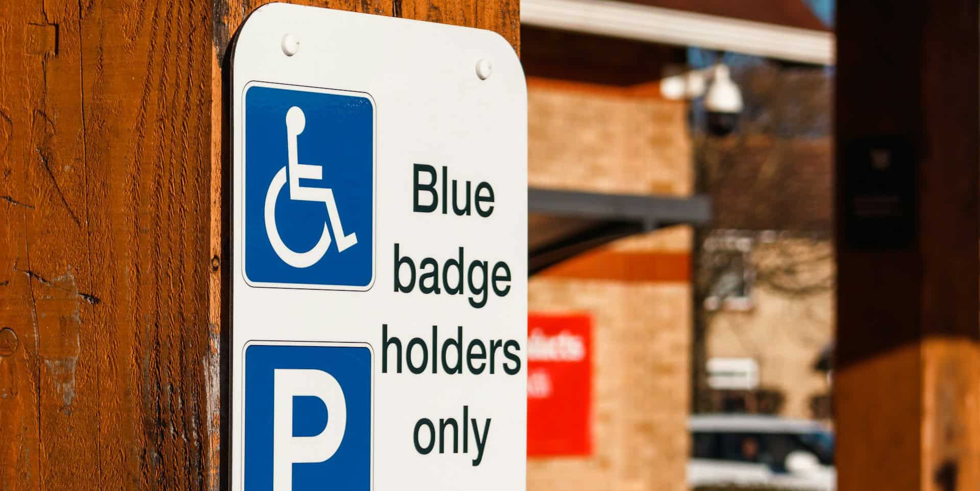 blue badge holders only sign