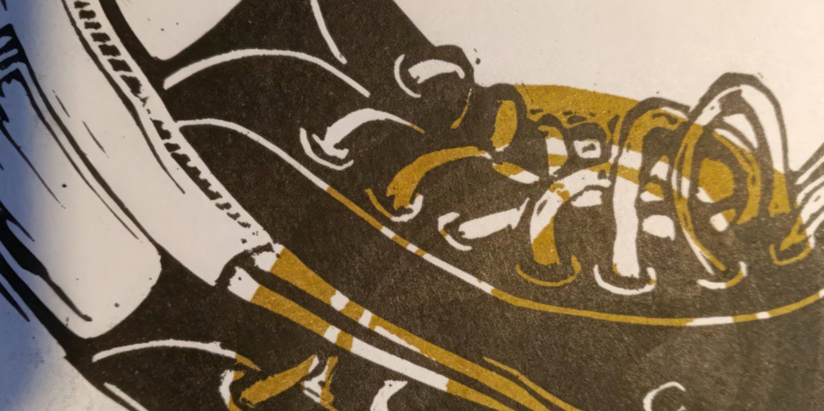 brevity shuffle illustration of a sneaker