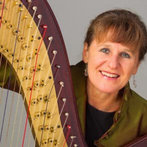 Monika Stadler with her harp