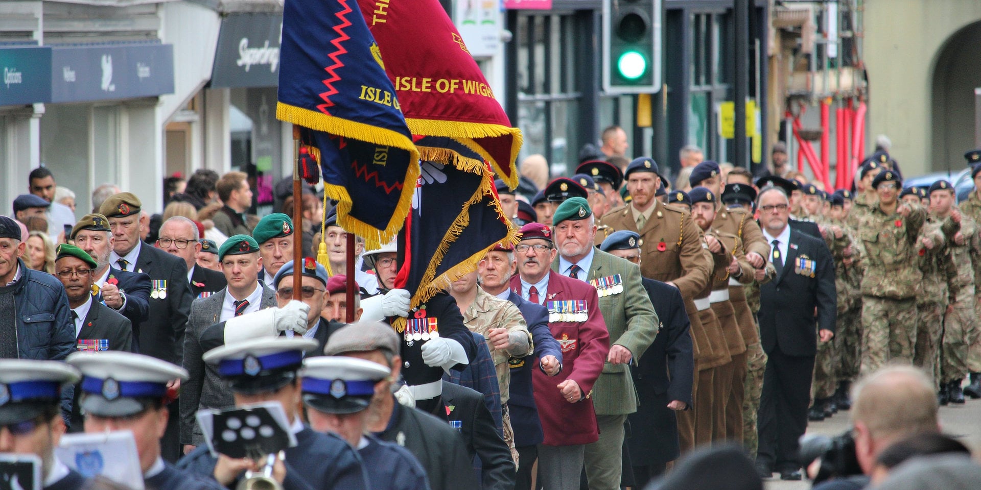 remembrance parade in Newport