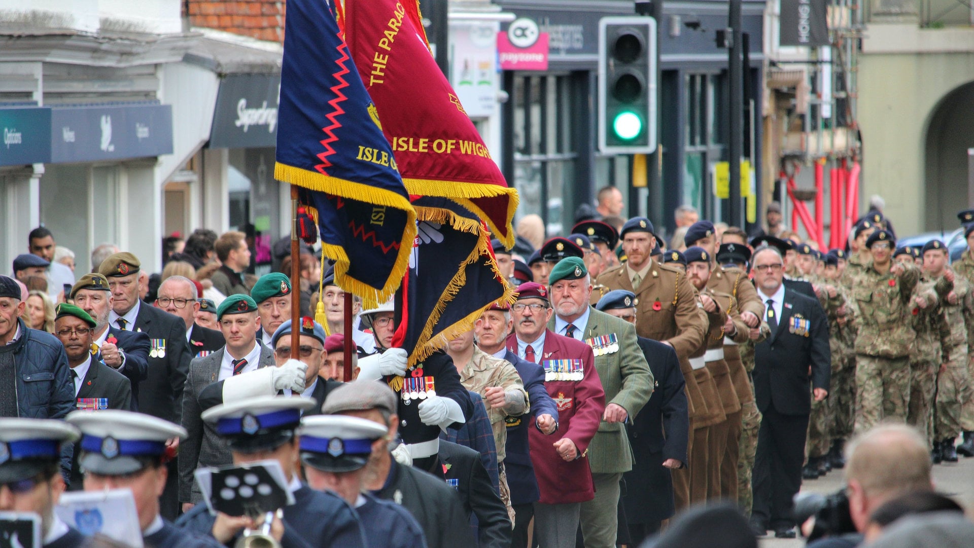 remembrance parade in Newport