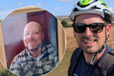 Fundraiser Sam Cleare with (inset) Gareth.