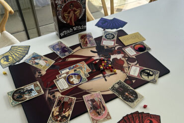 The Which Witch game cards laid out on a table